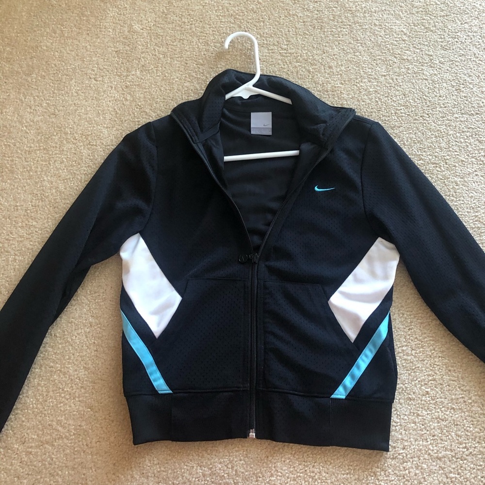 Nike track jacket size small black blue white